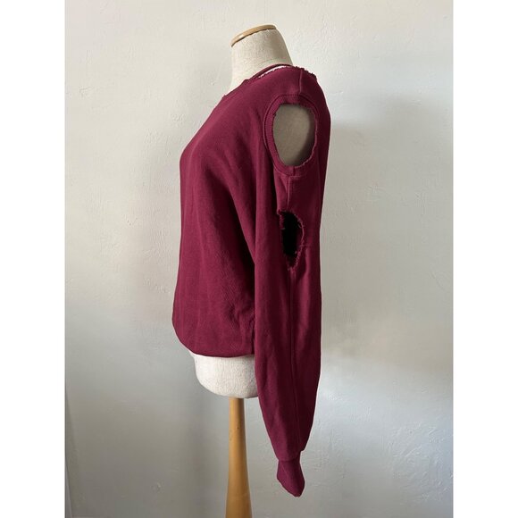 N:PHILANTHROPY Large Distressed Cutout Shoulder Sweater - Picture 12 of 13